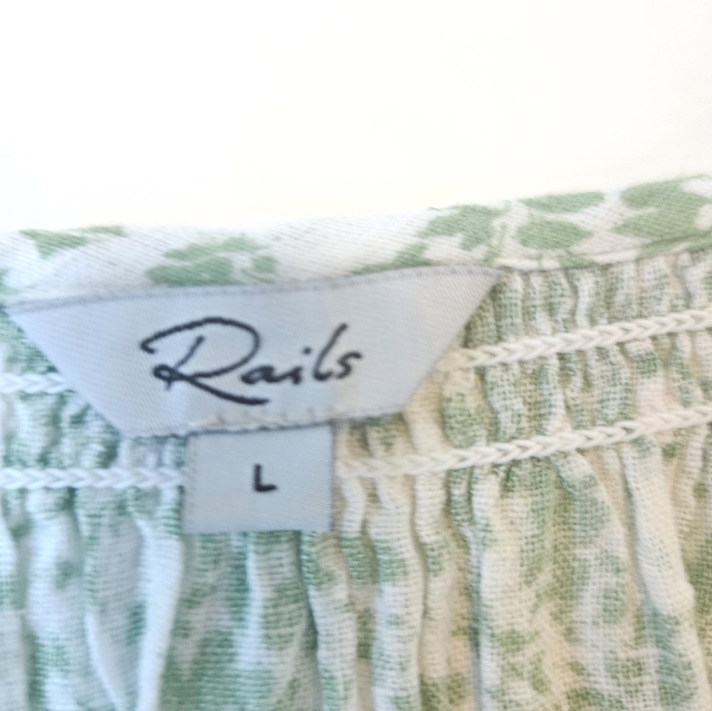 Rails Green and Cream  Blouse